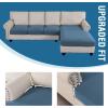 imageHVERSAILTEX Sectional Couch Covers 4 Pieces Sofa Seat Cushion Covers L Shape Separate Cushion Couch Chaise Cover for Both LeftRight Sectional Couch Seat Only 1 Chaise  3 Sofa GreyDusty Blue