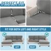 imageHVERSAILTEX Sectional Couch Covers 4 Pieces Sofa Seat Cushion Covers L Shape Separate Cushion Couch Chaise Cover for Both LeftRight Sectional Couch Seat Only 1 Chaise  3 Sofa GreyDove
