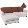 imageHVERSAILTEX Sectional Couch Covers 4 Pieces Sofa Seat Cushion Covers L Shape Separate Cushion Couch Chaise Cover for Both LeftRight Sectional Couch Seat Only 1 Chaise  3 Sofa GreyCaramel
