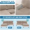 imageHVERSAILTEX Sectional Couch Covers 4 Pieces Sofa Seat Cushion Covers L Shape Separate Cushion Couch Chaise Cover for Both LeftRight Sectional Couch Seat Only 1 Chaise  3 Sofa GreySand