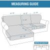 imageHVERSAILTEX Sectional Couch Covers 4 Pieces Sofa Seat Cushion Covers L Shape Separate Cushion Couch Chaise Cover for Both LeftRight Sectional Couch Seat Only 1 Chaise  3 Sofa GreyChocolate