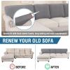 imageHVERSAILTEX Sectional Couch Covers 4 Pieces Sofa Seat Cushion Covers L Shape Separate Cushion Couch Chaise Cover for Both LeftRight Sectional Couch Seat Only 1 Chaise  3 Sofa GreyDove