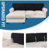 imageHVERSAILTEX Sectional Couch Covers 4 Pieces Sofa Seat Cushion Covers L Shape Separate Cushion Couch Chaise Cover for Both LeftRight Sectional Couch Seat Only 1 Chaise  3 Sofa GreyBlack