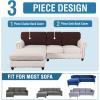 imageHVERSAILTEX Sectional Couch Covers 4 Pieces Sofa Seat Cushion Covers L Shape Separate Cushion Couch Chaise Cover for Both LeftRight Sectional Couch Seat Only 1 Chaise  3 Sofa GreyChocolate