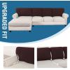 imageHVERSAILTEX Sectional Couch Covers 4 Pieces Sofa Seat Cushion Covers L Shape Separate Cushion Couch Chaise Cover for Both LeftRight Sectional Couch Seat Only 1 Chaise  3 Sofa GreyChocolate