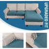imageHVERSAILTEX Sectional Couch Covers 4 Pieces Sofa Seat Cushion Covers L Shape Separate Cushion Couch Chaise Cover for Both LeftRight Sectional Couch Seat Only 1 Chaise  3 Sofa GreyStorm Blue
