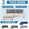 imageHVERSAILTEX Sectional Couch Covers 4 Pieces Sofa Seat Cushion Covers L Shape Separate Cushion Couch Chaise Cover for Both LeftRight Sectional Couch Seat Only 1 Chaise  3 Sofa GreyDove