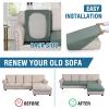 imageHVERSAILTEX Sectional Couch Covers 4 Pieces Sofa Seat Cushion Covers L Shape Separate Cushion Couch Chaise Cover for Both LeftRight Sectional Couch Seat Only 1 Chaise  3 Sofa GreySage
