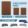 imageHVERSAILTEX Sectional Couch Covers 4 Pieces Sofa Seat Cushion Covers L Shape Separate Cushion Couch Chaise Cover for Both LeftRight Sectional Couch Seat Only 1 Chaise  3 Sofa GreyCaramel
