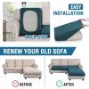 imageHVERSAILTEX Sectional Couch Covers 4 Pieces Sofa Seat Cushion Covers L Shape Separate Cushion Couch Chaise Cover for Both LeftRight Sectional Couch Seat Only 1 Chaise  3 Sofa GreyDeep Teal