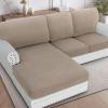 imageHVERSAILTEX Sectional Couch Covers 4 Pieces Sofa Seat Cushion Covers L Shape Separate Cushion Couch Chaise Cover for Both LeftRight Sectional Couch Seat Only 1 Chaise  3 Sofa GreySand