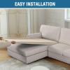 imageHVERSAILTEX Sectional Couch Covers 4 Pieces Sofa Seat Cushion Covers L Shape Separate Cushion Couch Chaise Cover for Both LeftRight Sectional Couch Seat Only 1 Chaise  3 Sofa GreyNatural