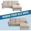 imageHVERSAILTEX Sectional Couch Covers 4 Pieces Sofa Seat Cushion Covers L Shape Separate Cushion Couch Chaise Cover for Both LeftRight Sectional Couch Seat Only 1 Chaise  3 Sofa GreyNatural