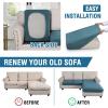 imageHVERSAILTEX Sectional Couch Covers 4 Pieces Sofa Seat Cushion Covers L Shape Separate Cushion Couch Chaise Cover for Both LeftRight Sectional Couch Seat Only 1 Chaise  3 Sofa GreyStorm Blue