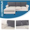 imageHVERSAILTEX Sectional Couch Covers 4 Pieces Sofa Seat Cushion Covers L Shape Separate Cushion Couch Chaise Cover for Both LeftRight Sectional Couch Seat Only 1 Chaise  3 Sofa GreyCharcoal Grey