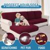imageHVERSAILTEX Sectional Couch Covers 4 Pieces Sofa Seat Cushion Covers L Shape Separate Cushion Couch Chaise Cover for Both LeftRight Sectional Couch Seat Only 1 Chaise  3 Sofa GreyBurgundy
