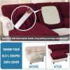 imageHVERSAILTEX Sectional Couch Covers 4 Pieces Sofa Seat Cushion Covers L Shape Separate Cushion Couch Chaise Cover for Both LeftRight Sectional Couch Seat Only 1 Chaise  3 Sofa GreyBurgundy