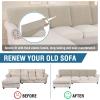 imageHVERSAILTEX Sectional Couch Covers 4 Pieces Sofa Seat Cushion Covers L Shape Separate Cushion Couch Chaise Cover for Both LeftRight Sectional Couch Seat Only 1 Chaise  3 Sofa GreyIsland Fossi