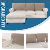 imageHVERSAILTEX Sectional Couch Covers 4 Pieces Sofa Seat Cushion Covers L Shape Separate Cushion Couch Chaise Cover for Both LeftRight Sectional Couch Seat Only 1 Chaise  3 Sofa GreySand