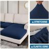 imageHVERSAILTEX Sectional Couch Covers 4 Pieces Sofa Seat Cushion Covers L Shape Separate Cushion Couch Chaise Cover for Both LeftRight Sectional Couch Seat Only 1 Chaise  3 Sofa GreyNavy