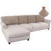 imageHVERSAILTEX Sectional Couch Covers 4 Pieces Sofa Seat Cushion Covers L Shape Separate Cushion Couch Chaise Cover for Both LeftRight Sectional Couch Seat Only 1 Chaise  3 Sofa GreySand
