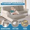 imageHVERSAILTEX Sectional Couch Covers 4 Pieces Sofa Seat Cushion Covers L Shape Separate Cushion Couch Chaise Cover for Both LeftRight Sectional Couch Seat Only 1 Chaise  3 Sofa GreyTaupe