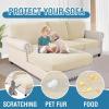 imageHVERSAILTEX Sectional Couch Covers 4 Pieces Sofa Seat Cushion Covers L Shape Separate Cushion Couch Chaise Cover for Both LeftRight Sectional Couch Seat Only 1 Chaise  3 Sofa GreyNatural