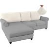 imageHVERSAILTEX Sectional Couch Covers 4 Pieces Sofa Seat Cushion Covers L Shape Separate Cushion Couch Chaise Cover for Both LeftRight Sectional Couch Seat Only 1 Chaise  3 Sofa GreyIvory