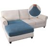 imageHVERSAILTEX Sectional Couch Covers 4 Pieces Sofa Seat Cushion Covers L Shape Separate Cushion Couch Chaise Cover for Both LeftRight Sectional Couch Seat Only 1 Chaise  3 Sofa GreyDusty Blue