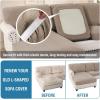 imageHVERSAILTEX Sectional Couch Covers 4 Pieces Sofa Seat Cushion Covers L Shape Separate Cushion Couch Chaise Cover for Both LeftRight Sectional Couch Seat Only 1 Chaise  3 Sofa GreySand
