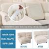 imageHVERSAILTEX Sectional Couch Covers 4 Pieces Sofa Seat Cushion Covers L Shape Separate Cushion Couch Chaise Cover for Both LeftRight Sectional Couch Seat Only 1 Chaise  3 Sofa GreyIvory