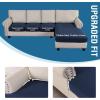 imageHVERSAILTEX Sectional Couch Covers 4 Pieces Sofa Seat Cushion Covers L Shape Separate Cushion Couch Chaise Cover for Both LeftRight Sectional Couch Seat Only 1 Chaise  3 Sofa GreyNavy