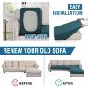 imageHVERSAILTEX Sectional Couch Covers 4 Pieces Sofa Seat Cushion Covers L Shape Separate Cushion Couch Chaise Cover for Both LeftRight Sectional Couch Seat Only 1 Chaise  3 Sofa GreyDeep Teal