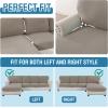 imageHVERSAILTEX Sectional Couch Covers 4 Pieces Sofa Seat Cushion Covers L Shape Separate Cushion Couch Chaise Cover for Both LeftRight Sectional Couch Seat Only 1 Chaise  3 Sofa GreyTaupe