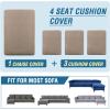 imageHVERSAILTEX Sectional Couch Covers 4 Pieces Sofa Seat Cushion Covers L Shape Separate Cushion Couch Chaise Cover for Both LeftRight Sectional Couch Seat Only 1 Chaise  3 Sofa GreySand