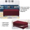 imageHVERSAILTEX Square Ottoman Covers Ottoman Slipcovers Folding Storage Stool Furniture Protector Form Fit with Elastic Bottom Stretch High Spandex Small Checks Jacquard FabricLargeDeep TealWineBurgundy