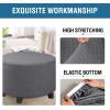 imageHVERSAILTEX Square Ottoman Covers Ottoman Slipcovers Folding Storage Stool Furniture Protector Form Fit with Elastic Bottom Stretch High Spandex Small Checks Jacquard FabricLargeDeep TealGrey
