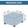 imageHVERSAILTEX Square Ottoman Covers Ottoman Slipcovers Folding Storage Stool Furniture Protector Form Fit with Elastic Bottom Stretch High Spandex Small Checks Jacquard FabricLargeDeep TealIvory