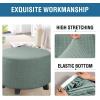 imageHVERSAILTEX Square Ottoman Covers Ottoman Slipcovers Folding Storage Stool Furniture Protector Form Fit with Elastic Bottom Stretch High Spandex Small Checks Jacquard FabricLargeDeep TealSage