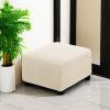 imageHVERSAILTEX Square Ottoman Covers Ottoman Slipcovers Folding Storage Stool Furniture Protector Form Fit with Elastic Bottom Stretch High Spandex Small Checks Jacquard FabricLargeDeep TealNatural
