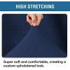 imageHVERSAILTEX Square Ottoman Covers Ottoman Slipcovers Folding Storage Stool Furniture Protector Form Fit with Elastic Bottom Stretch High Spandex Small Checks Jacquard FabricLargeDeep TealNavy