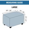 imageHVERSAILTEX Square Ottoman Covers Ottoman Slipcovers Folding Storage Stool Furniture Protector Form Fit with Elastic Bottom Stretch High Spandex Small Checks Jacquard FabricLargeDeep TealSand
