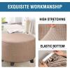 imageHVERSAILTEX Square Ottoman Covers Ottoman Slipcovers Folding Storage Stool Furniture Protector Form Fit with Elastic Bottom Stretch High Spandex Small Checks Jacquard FabricLargeDeep TealSand