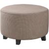imageHVERSAILTEX Square Ottoman Covers Ottoman Slipcovers Folding Storage Stool Furniture Protector Form Fit with Elastic Bottom Stretch High Spandex Small Checks Jacquard FabricLargeDeep TealTaupe
