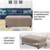 imageHVERSAILTEX Square Ottoman Covers Ottoman Slipcovers Folding Storage Stool Furniture Protector Form Fit with Elastic Bottom Stretch High Spandex Small Checks Jacquard FabricLargeDeep TealTaupe