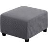 imageHVERSAILTEX Square Ottoman Covers Ottoman Slipcovers Folding Storage Stool Furniture Protector Form Fit with Elastic Bottom Stretch High Spandex Small Checks Jacquard FabricLargeDeep TealGrey