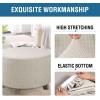 imageHVERSAILTEX Square Ottoman Covers Ottoman Slipcovers Folding Storage Stool Furniture Protector Form Fit with Elastic Bottom Stretch High Spandex Small Checks Jacquard FabricLargeDeep TealIsland Fossi