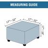 imageHVERSAILTEX Square Ottoman Covers Ottoman Slipcovers Folding Storage Stool Furniture Protector Form Fit with Elastic Bottom Stretch High Spandex Small Checks Jacquard FabricLargeDeep TealSand