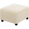 imageHVERSAILTEX Square Ottoman Covers Ottoman Slipcovers Folding Storage Stool Furniture Protector Form Fit with Elastic Bottom Stretch High Spandex Small Checks Jacquard FabricLargeDeep TealNatural