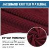 imageHVERSAILTEX Square Ottoman Covers Ottoman Slipcovers Folding Storage Stool Furniture Protector Form Fit with Elastic Bottom Stretch High Spandex Small Checks Jacquard FabricLargeDeep TealWineBurgundy